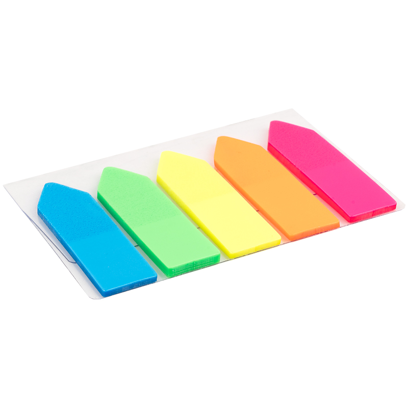 Закладки пластикові Axent Delta D2450-02 12х45 мм, 125 штук, неонового кольору